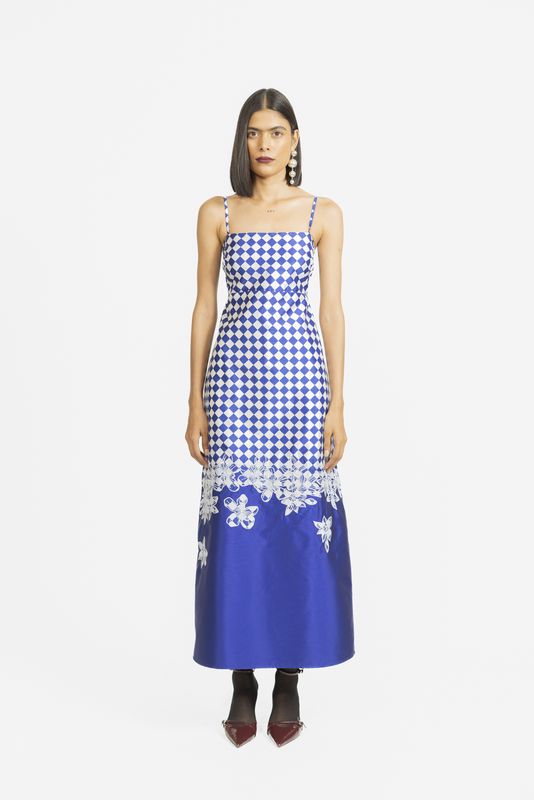 Love Birds Penelope Dress in Cerulean Blue Diamond