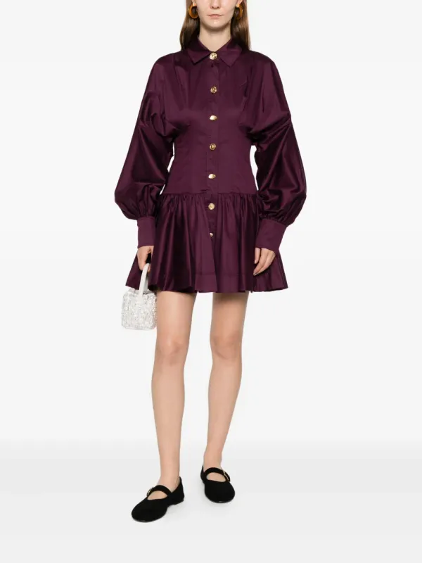 Aje Alexa Long Sleeve Mini Dress in Mulberry