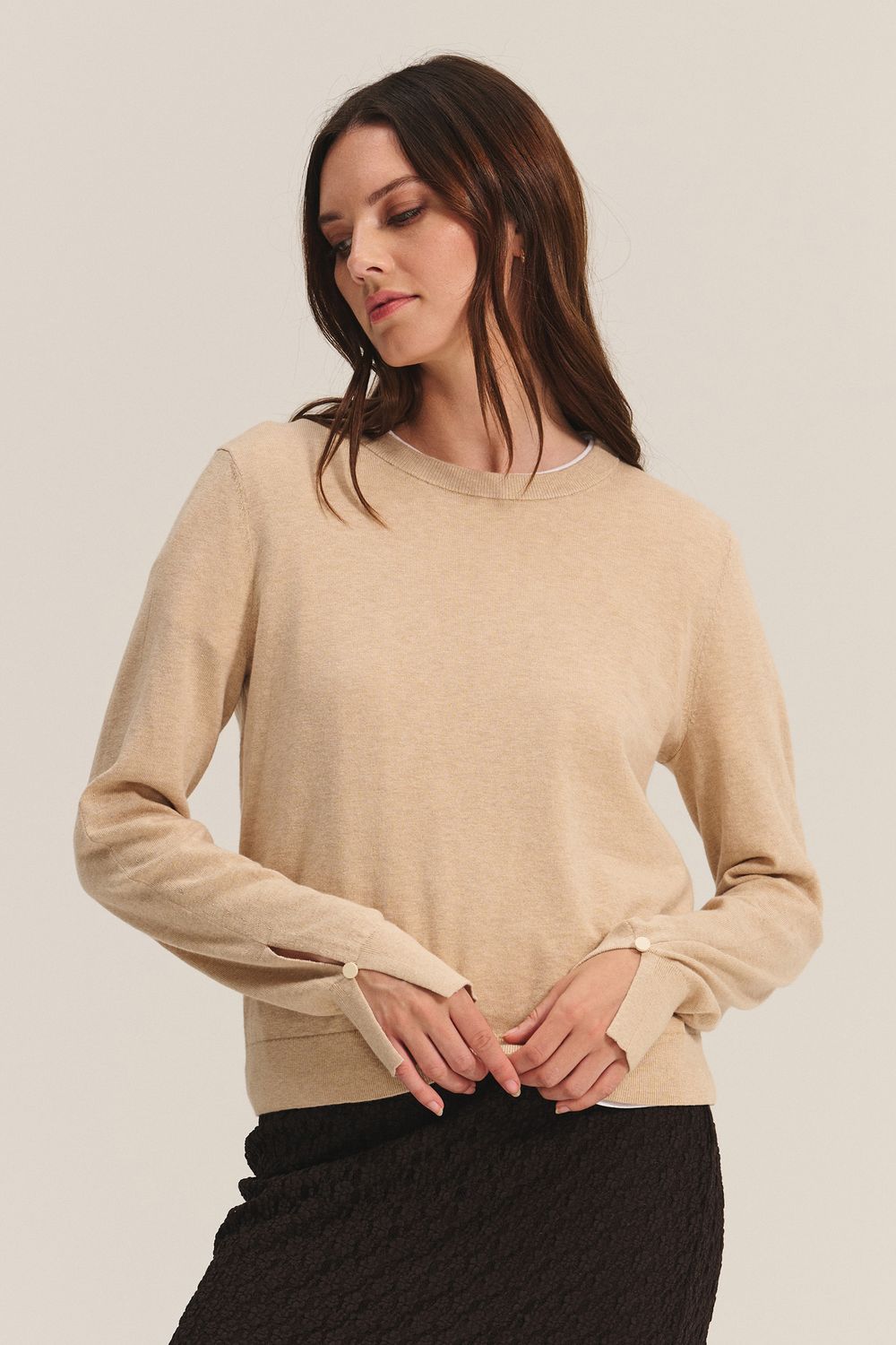 Velvet Melina Crew Top in Sable