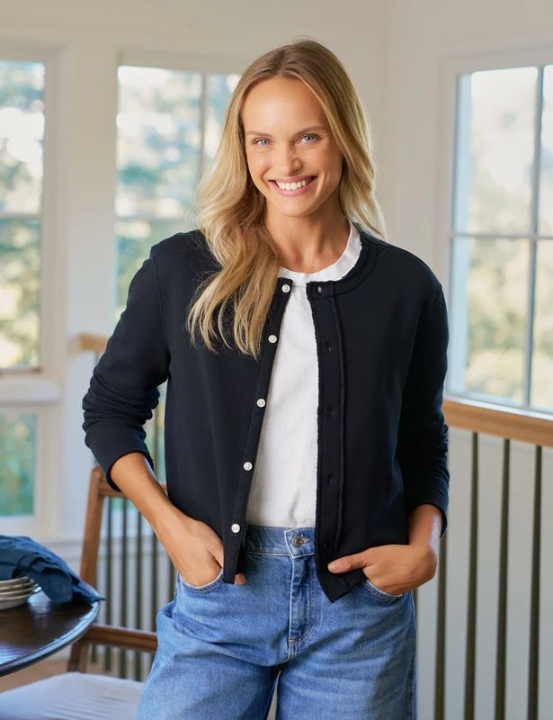 Frank &amp; Eileen Jackie Sweatshirt Cardigan in British Royal Navy