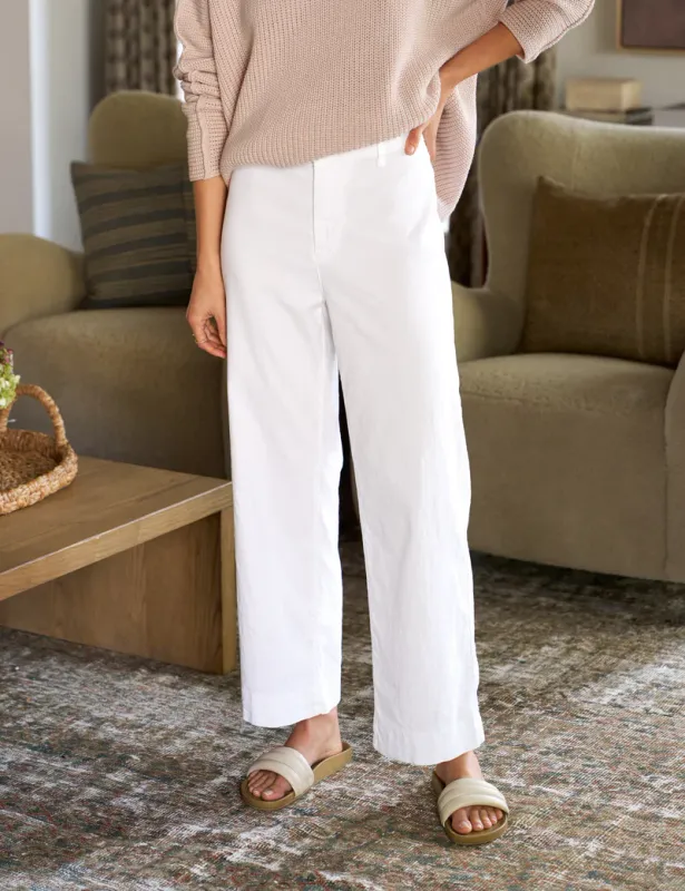 Frank &amp; Eileen Village Italian Wide Leg Chino in White