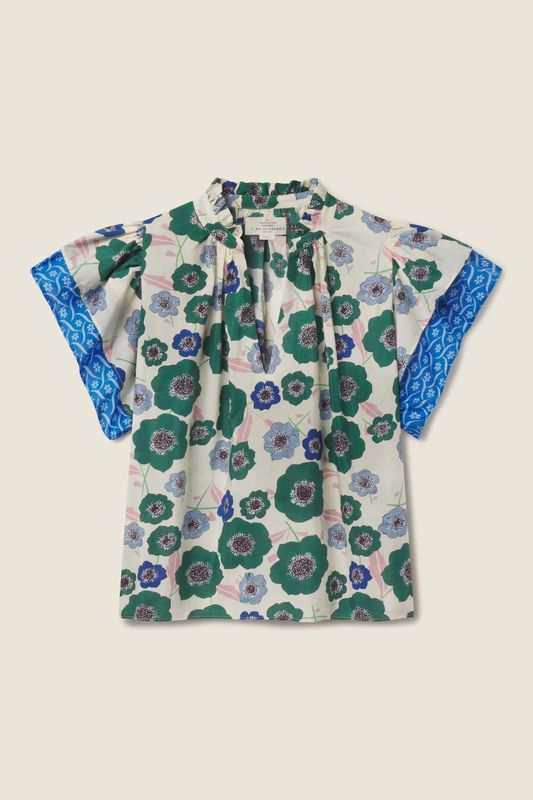 Trovata Clover Blouse in Greenhouse Bloom &amp; Border