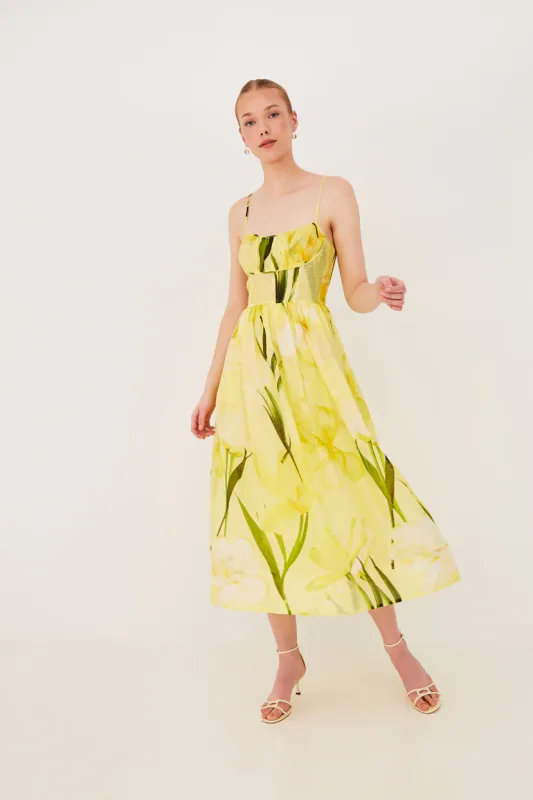 Cara Cara Alba Midi Dress in Lillian Lemon