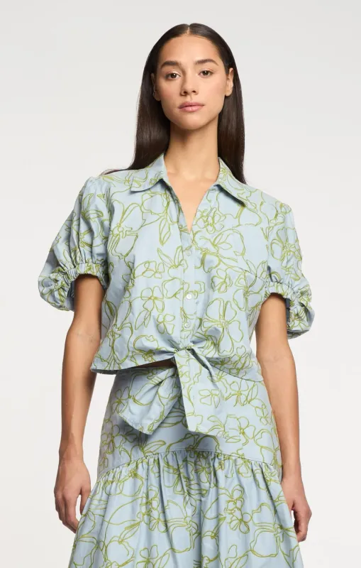 Cinq a Sept Zoanne Top in Embroidered Linework Floral