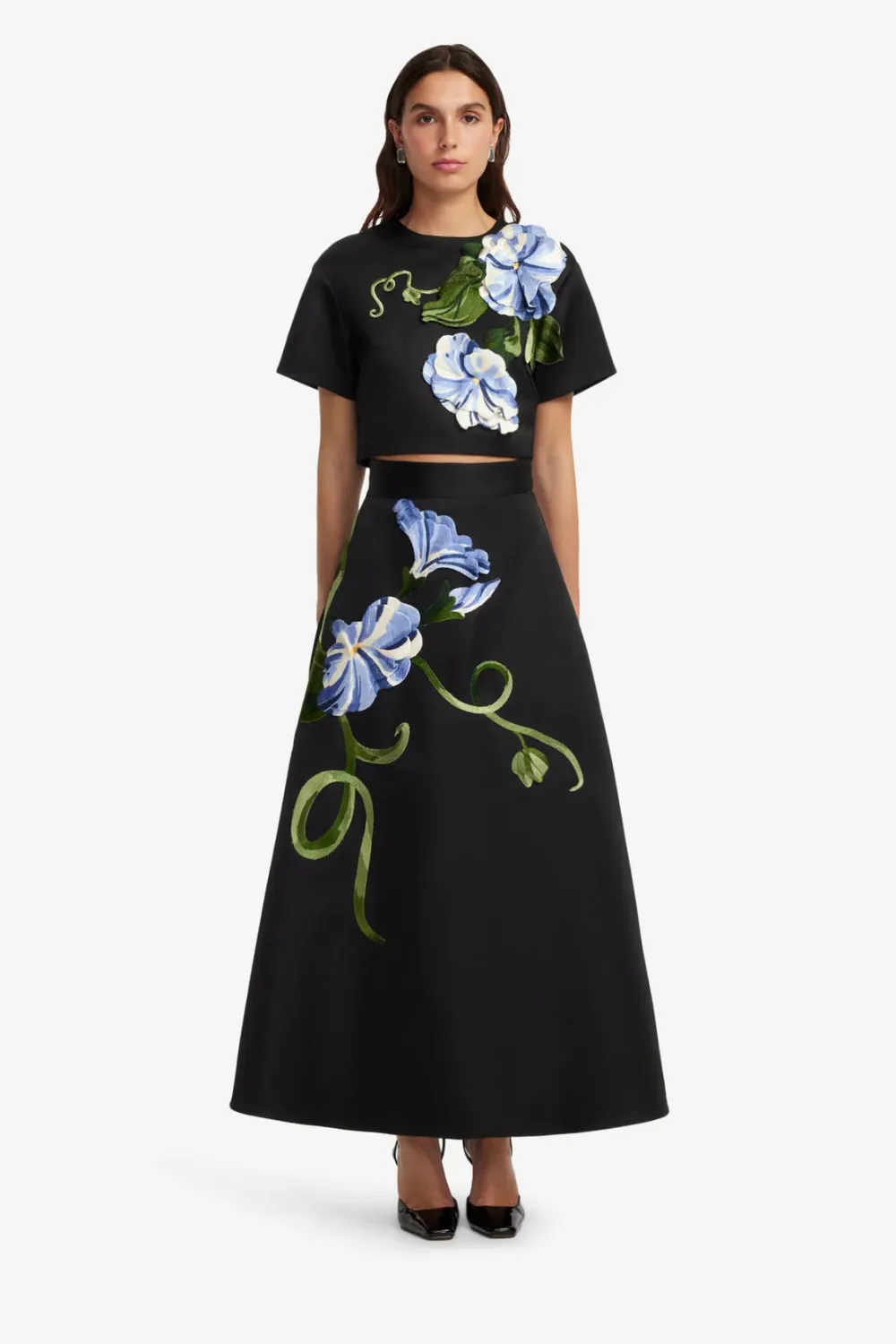 Leo Lin Rafaela Maxi Skirt Vine Print in Ebony