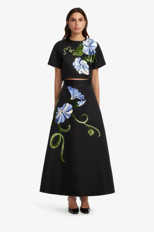 Leo Lin Rafaela Maxi Skirt Vine Print in Ebony