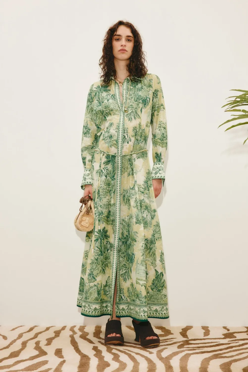 Alemais Sara Shirtdress in Green
