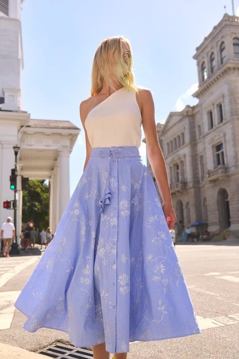 Hunter Bell Thistle Skirt in Sullivan Stripe