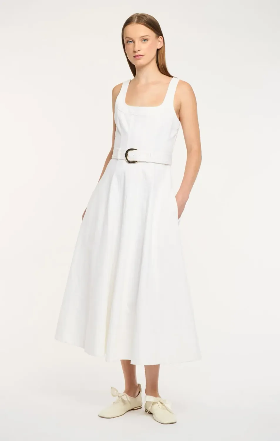 Cinq a Sept Cambree Dress in White Denim