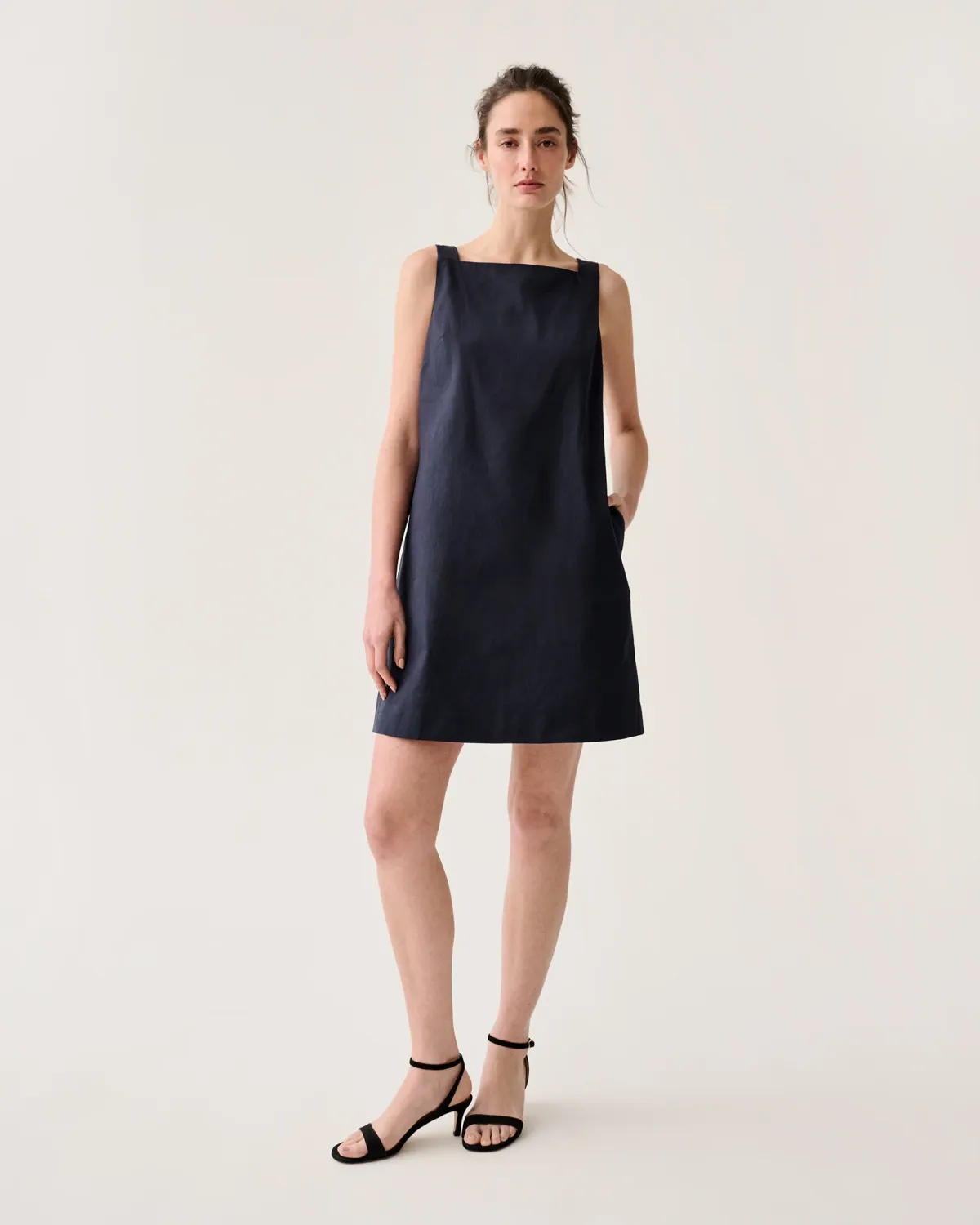 Ann Mashburn Madelyn Dress in Navy Stretch Cotolino