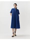 Ann Mashburn Riley Dress in Marine Poplin