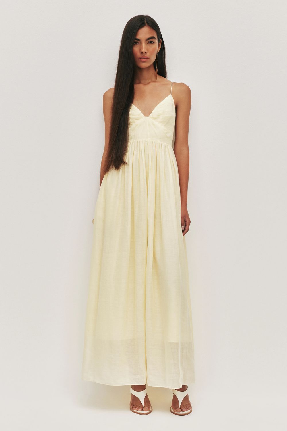 Aje Vacation Maxi Dress in Butter Yellow