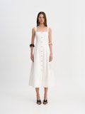 Aje Halo Embroidered Midi Dress in Ivory