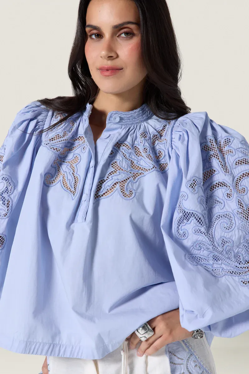 Scarlett Poppies Vesma Top in Windsurfer Blue