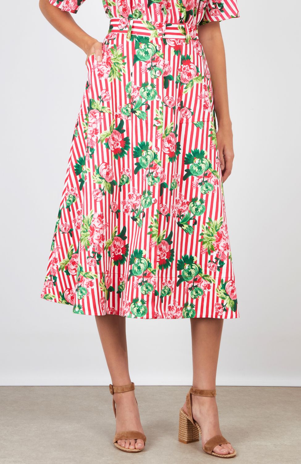 Saloni Kali-C Skirt in Piviones Stripe