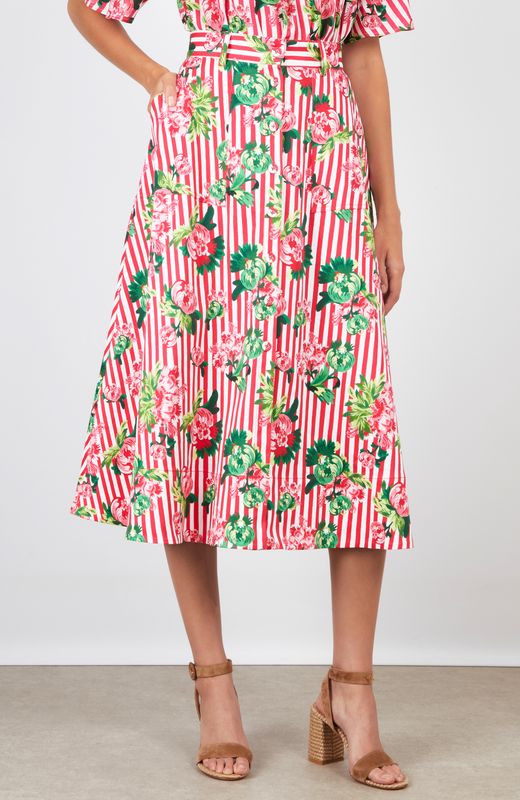 Saloni Kali-C Skirt in Piviones Stripe