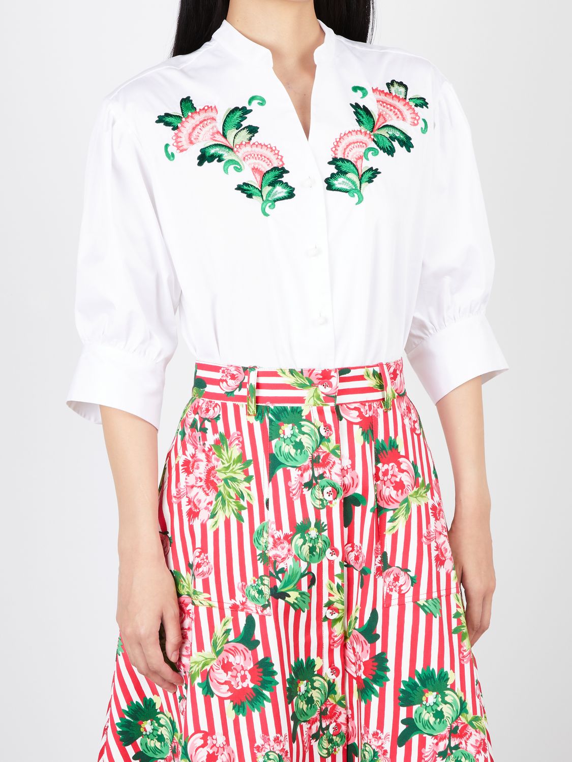 Saloni Tavi-B Shirt in White Fanflower