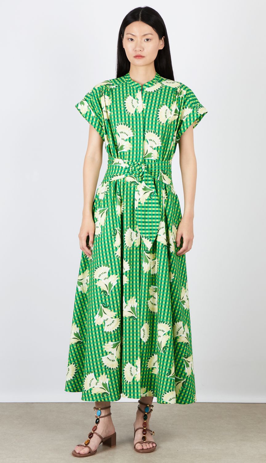 Saloni Neesha Dress in Gingham Bloom