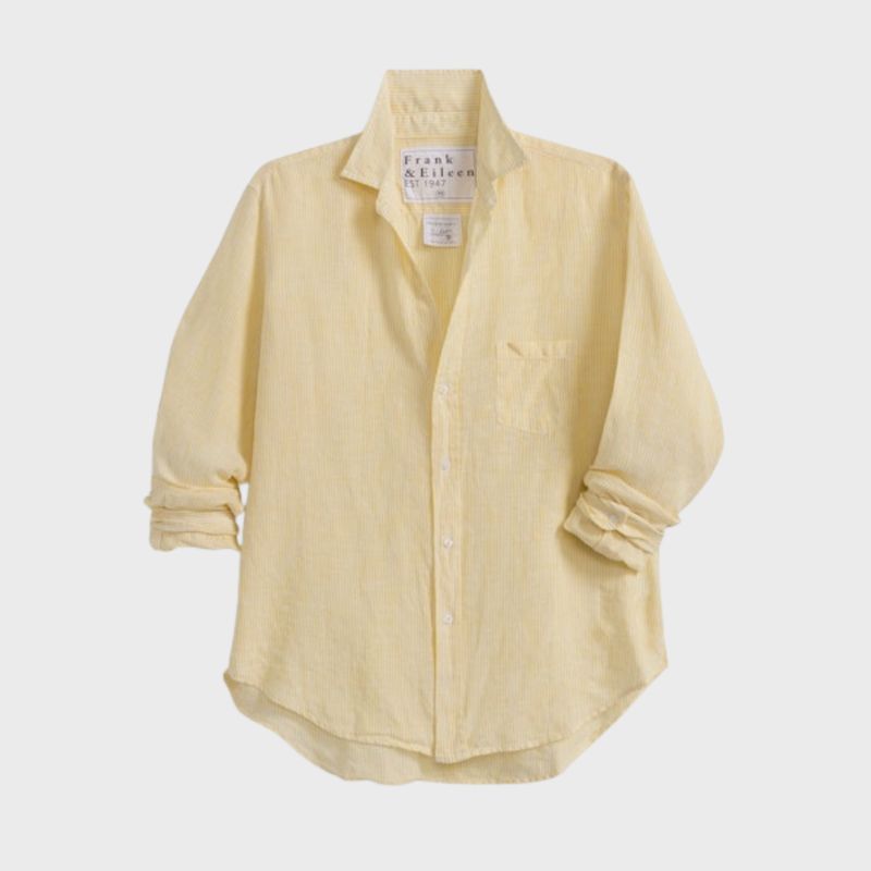 Frank &amp; Eileen Eileen Relaxed Button Up Shirt in Yellow Stripe