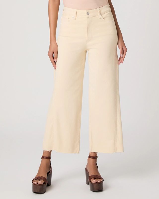 Paige Anessa W/ Twisted Outseam Panel &amp; Raw Hem in Butter Yellow