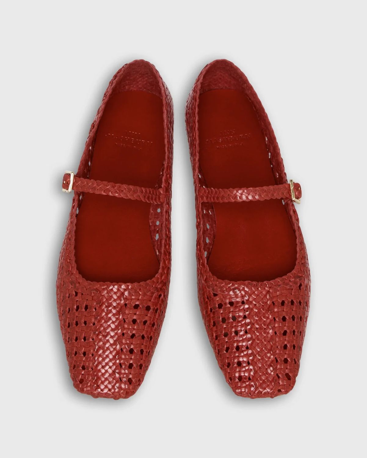 Ann Mashburn Handwoven Mary Jane in Red Leather