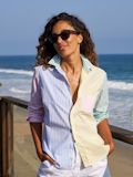 Frank &amp; Eileen Eileen Relaxed Button Up Shirt in Colorblock Stripe