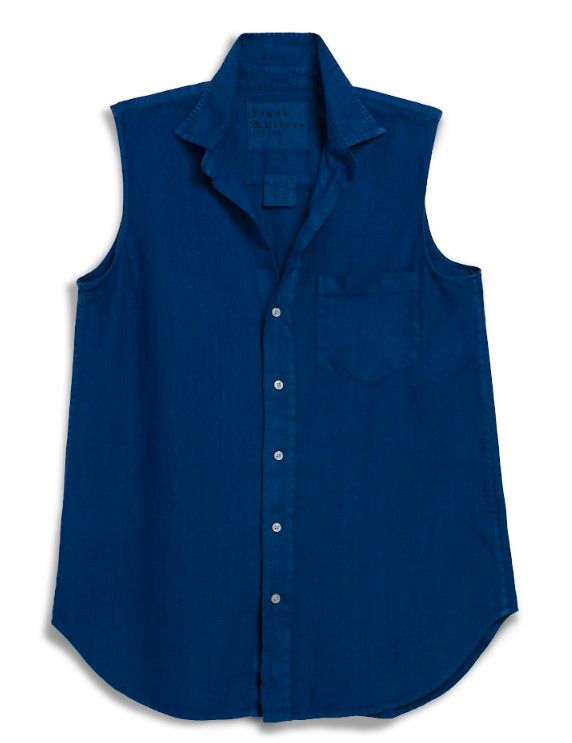 Frank &amp; Eileen Finley Sleeveless Shirt in Cabo Blue