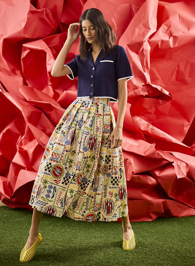 Hunter Bell Eva Skirt in Coastal Conversation