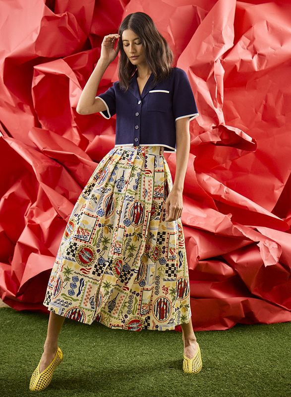 Hunter Bell Eva Skirt in Coastal Conversation