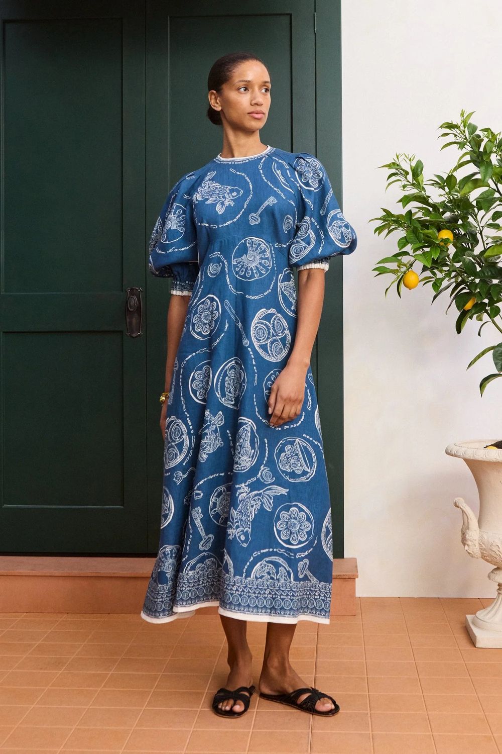 Alemais Lucky Midi Dress in Blue