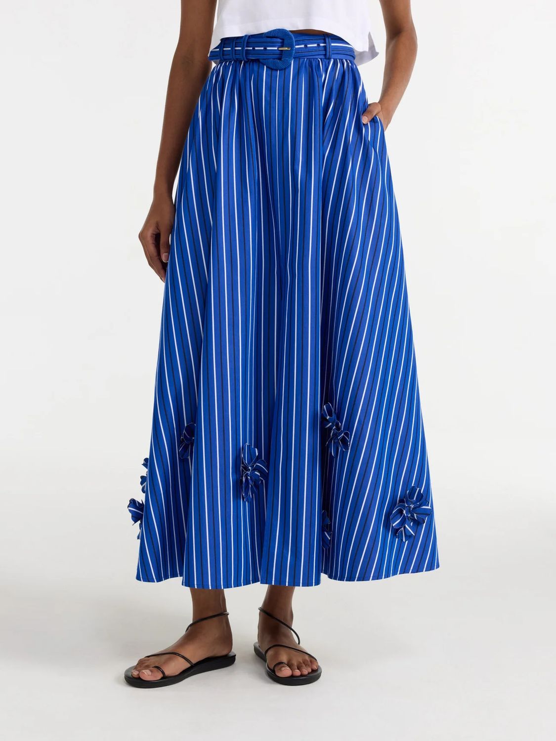 Saloni Judi Skirt in Azure Stripe