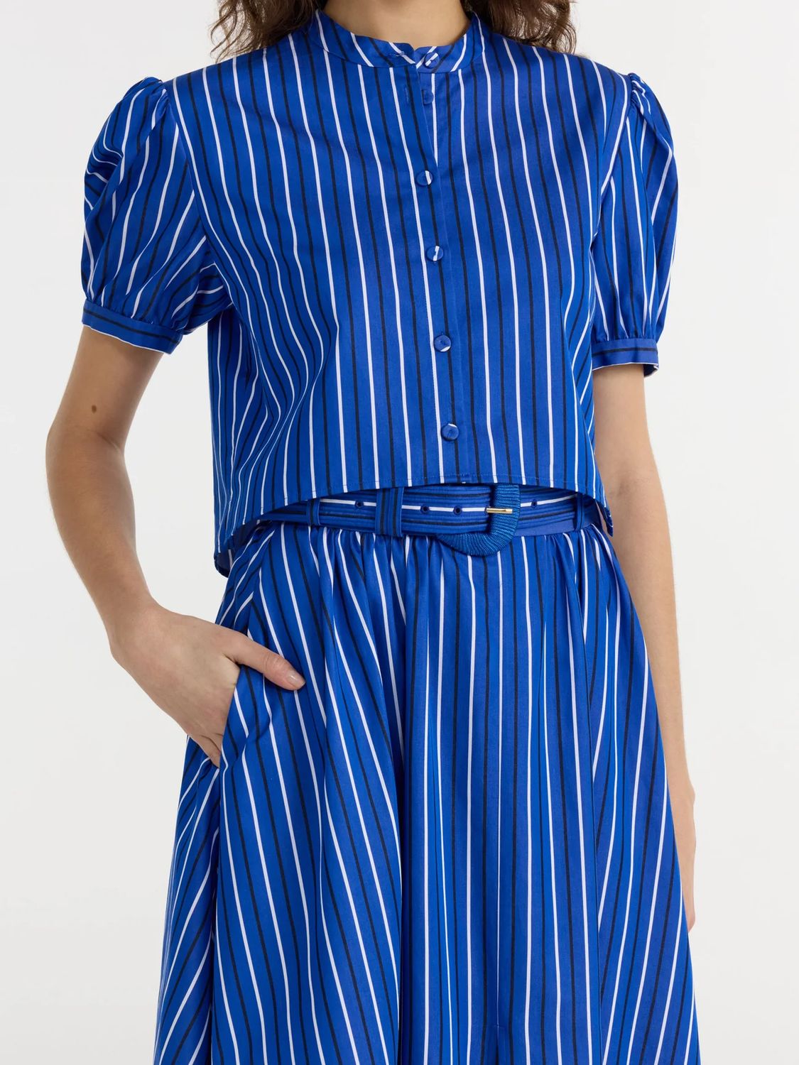Saloni Jude-C Shirt in Azure Stripe