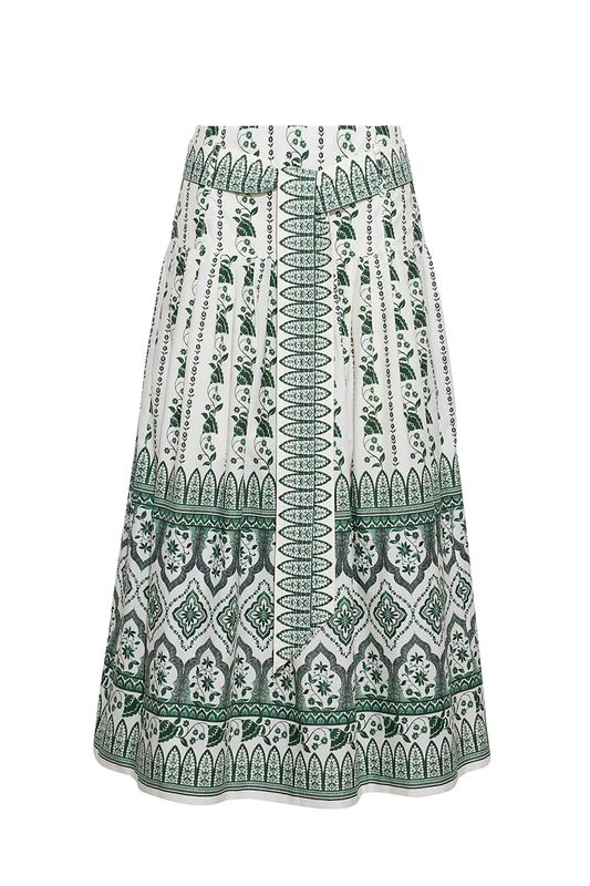 Cara Cara Jiya Skirt in Vining Flora Green