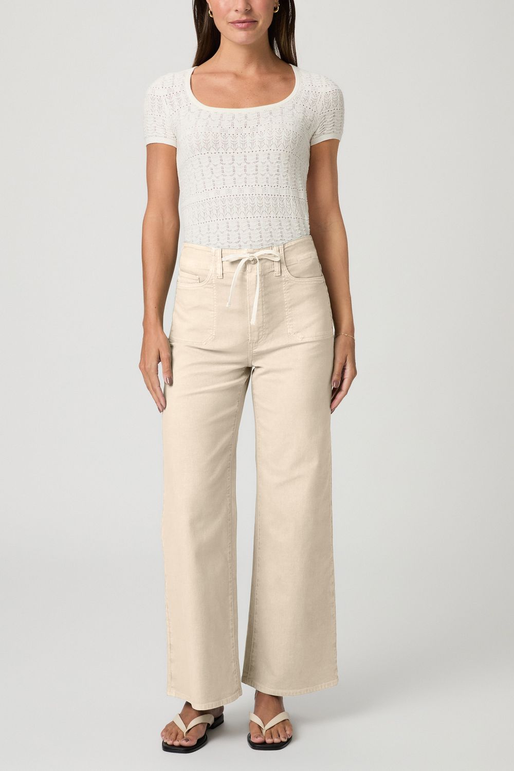 Paige Ari W/ Waistband Tie in Vintage Biscotti