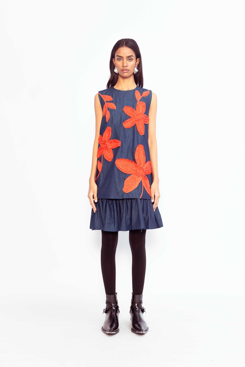 Love Birds Savana Mini Dress in Denim &amp; Coral