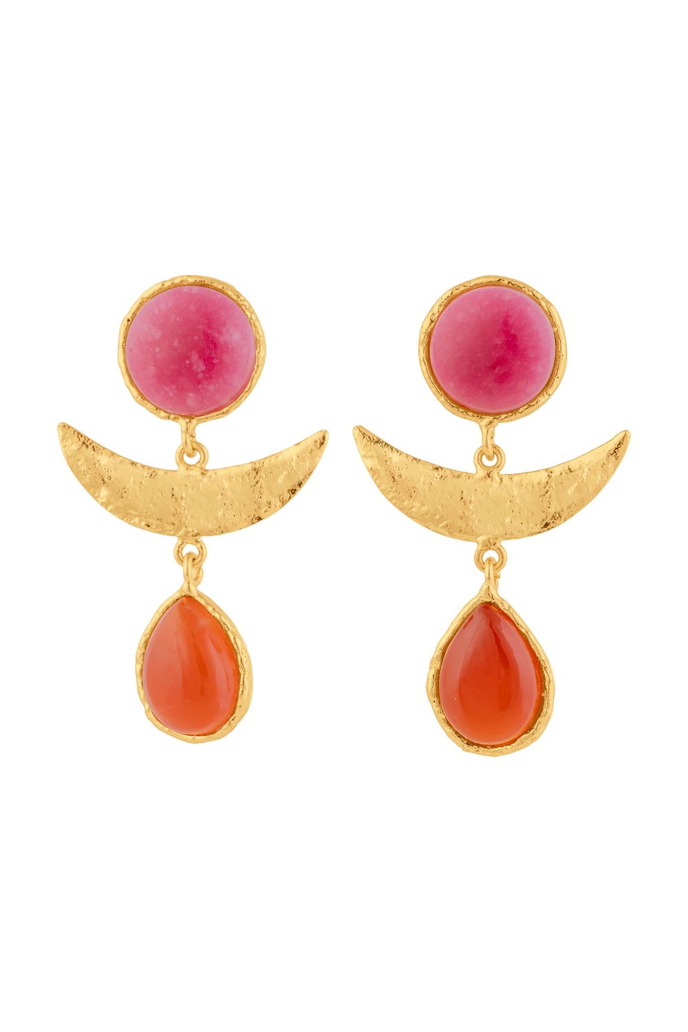 Sylvia Toledano Sunset Earrings in Pink Jasper &amp; Cornaline