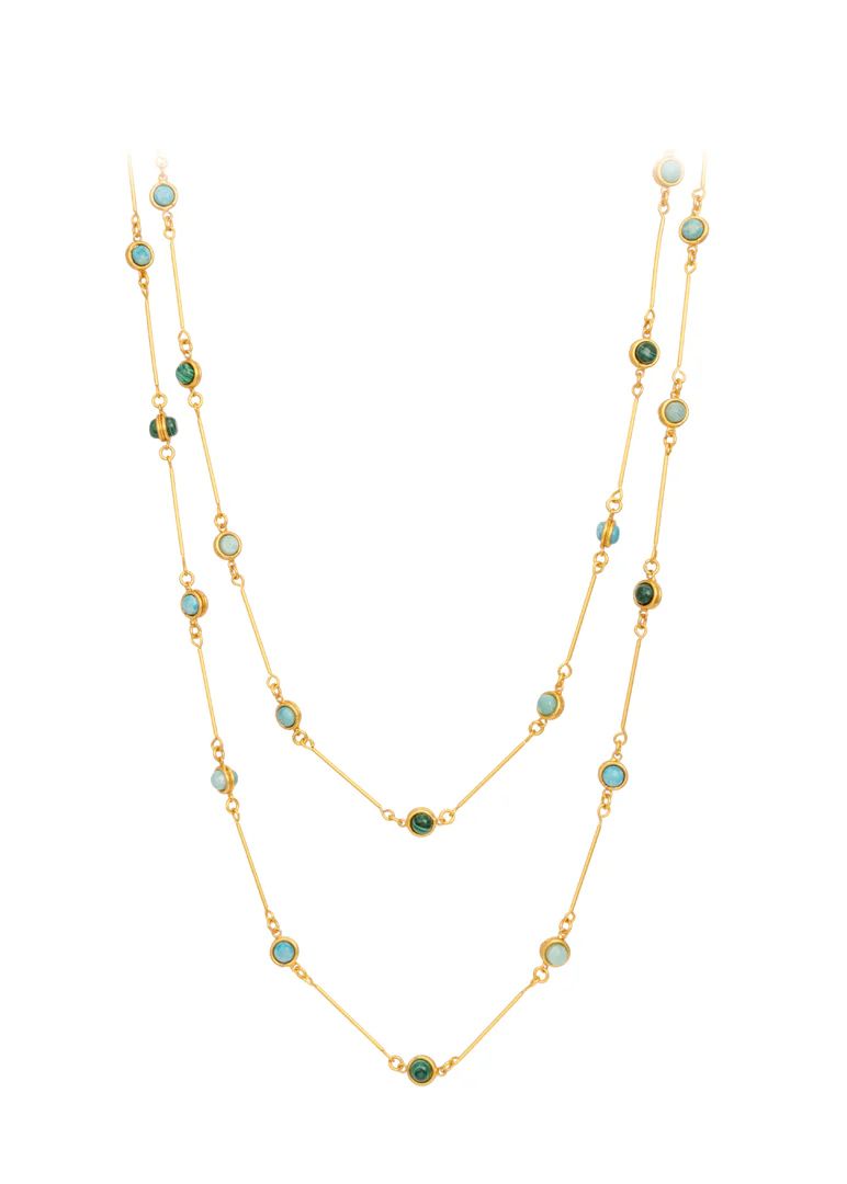 Sylvia Toledano Candies Necklace in Malachite, Amazonite &amp; Larimar