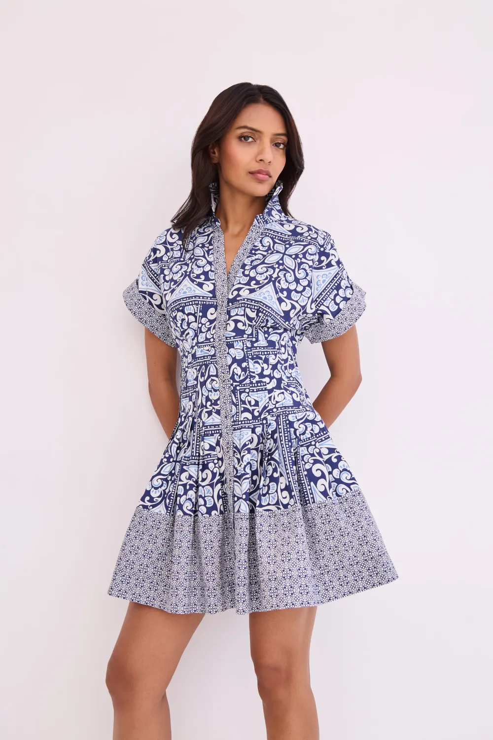 Cara Cara Nash Mini Dress in Hart Tile Navy