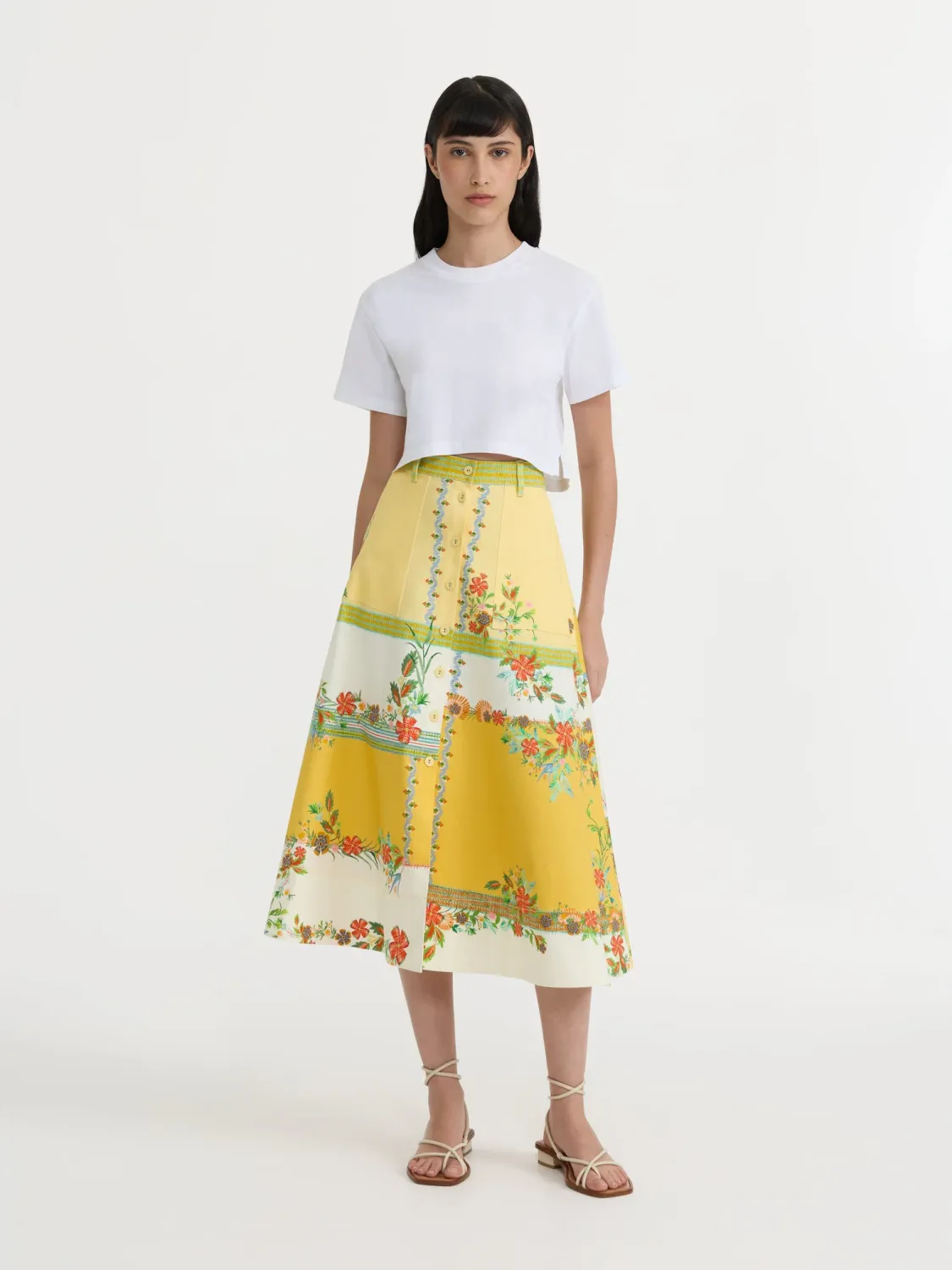 Saloni Kali-C Skirt in Zinnia Patchwork