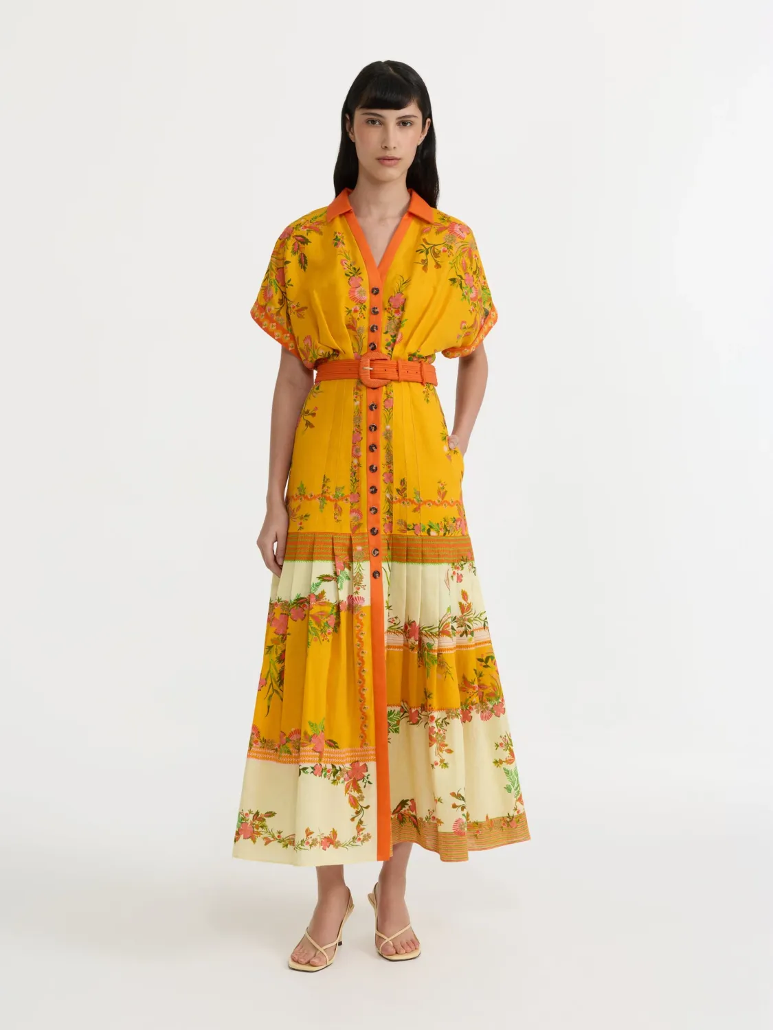 Saloni Riya-B Dress in Zinnia Sunset