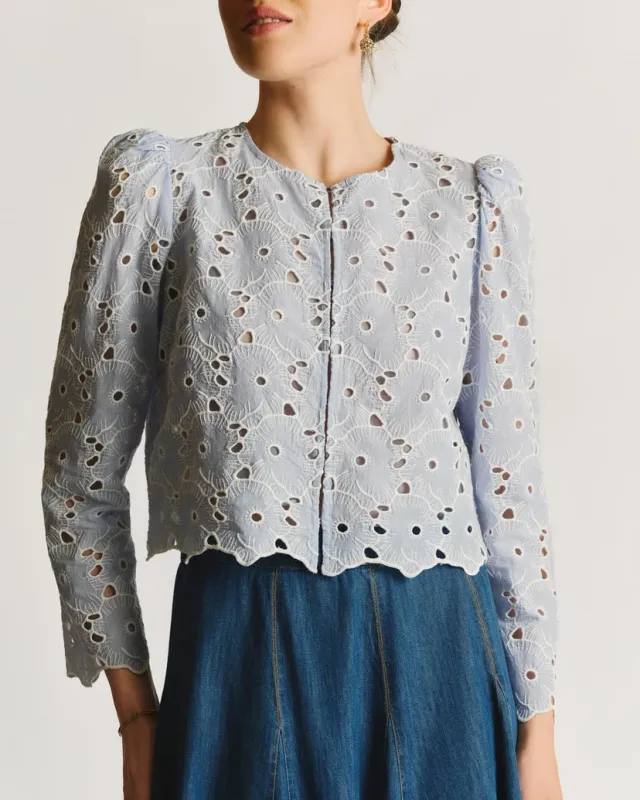 Bytimo Broderie Anglaise Jacket in Light Blue