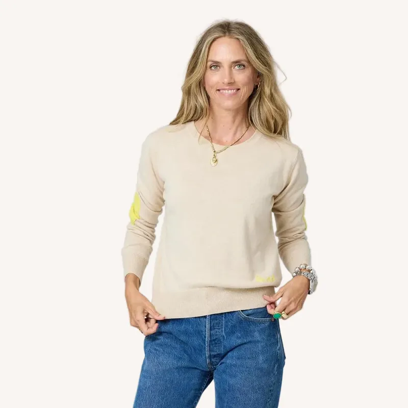 Kerri Rosenthal Patchwork Cotton Pullover in Camel