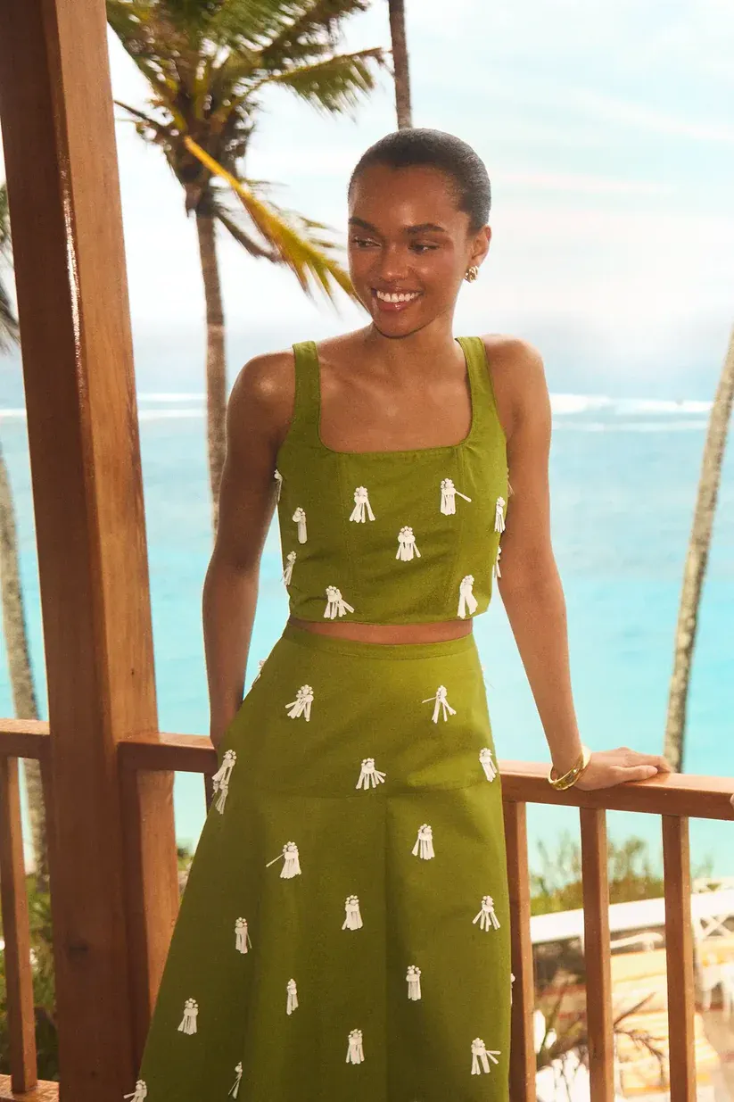 Hunter Bell Carissa  Bustier in Palm Sand Dollars