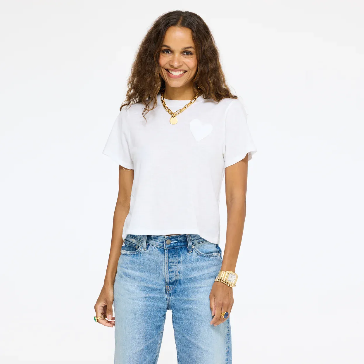Kerri Rosenthal Slub Tee in White