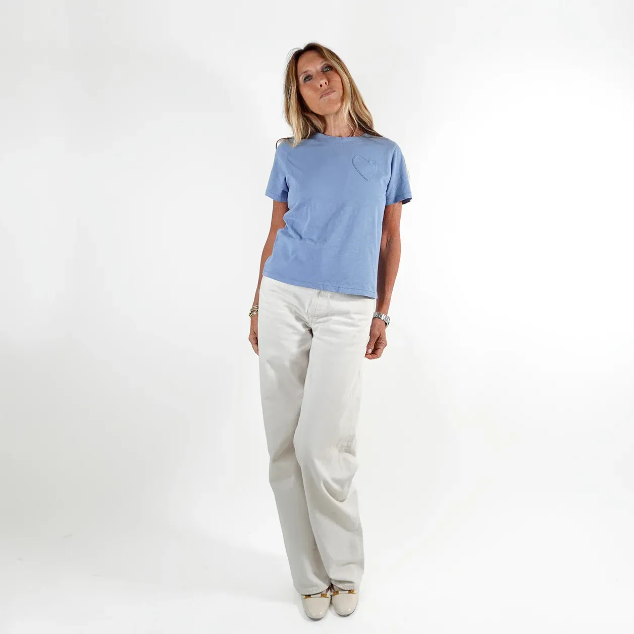 Kerri Rosenthal Slub Tee in Solvang Blue