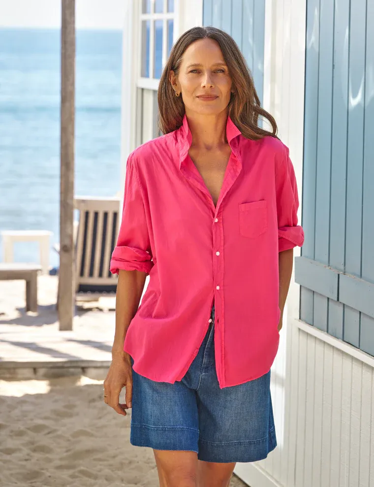 Frank &amp; Eileen Eileen Relaxed Button Up Shirt in Raspberry