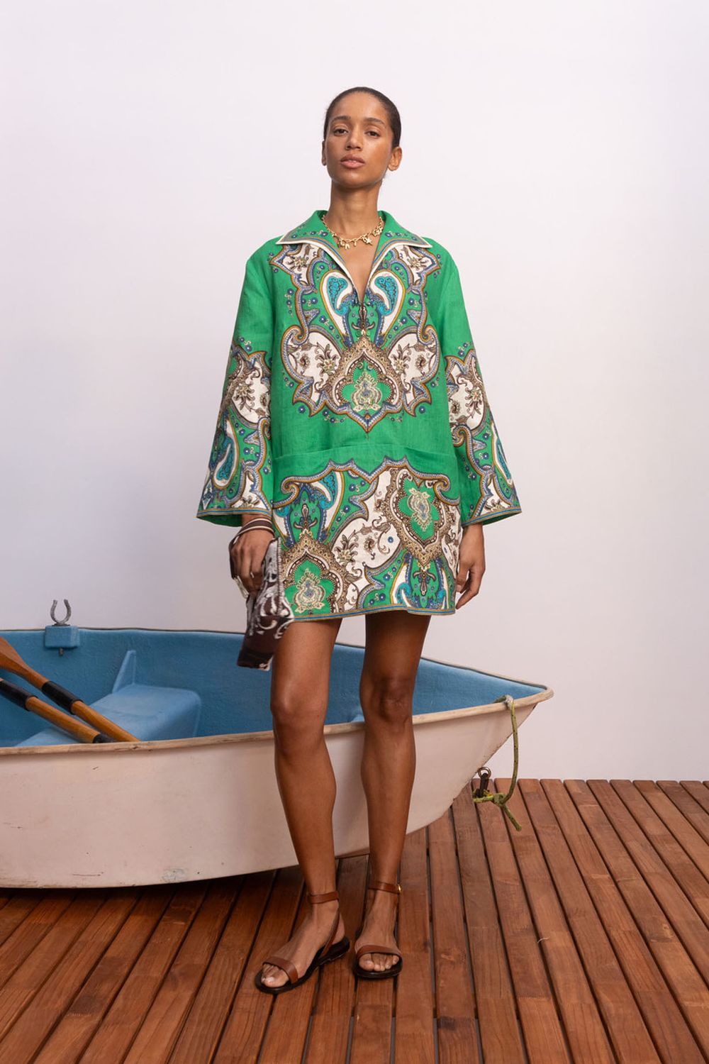 Alemais Porter Mini Dress in Jade