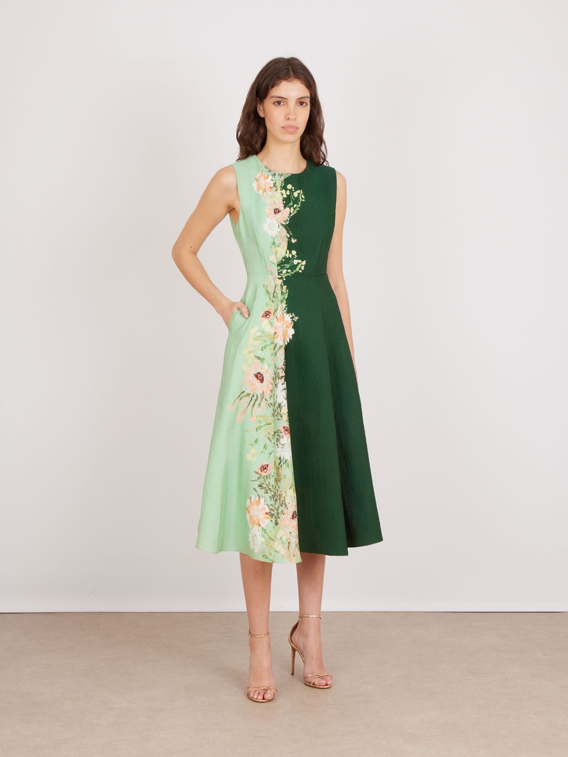 Saloni Flora-C Dress in Aster Trellis