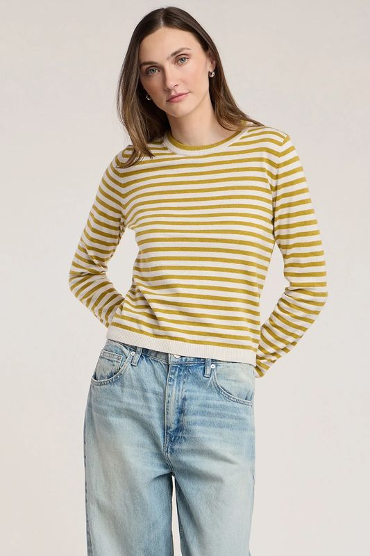 Velvet Roxy Long Sleeve Crewneck in Gold