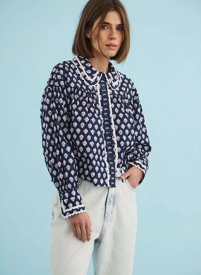 Hunter Bell Finch Top in Thistle &amp; Vine Blue